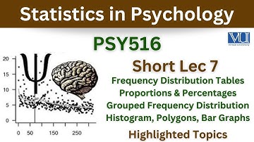 PSY516 Short Lecture 7_Frequency Distribution_Proportions_Percentages_Histogram_Polygons_Bar Graphs