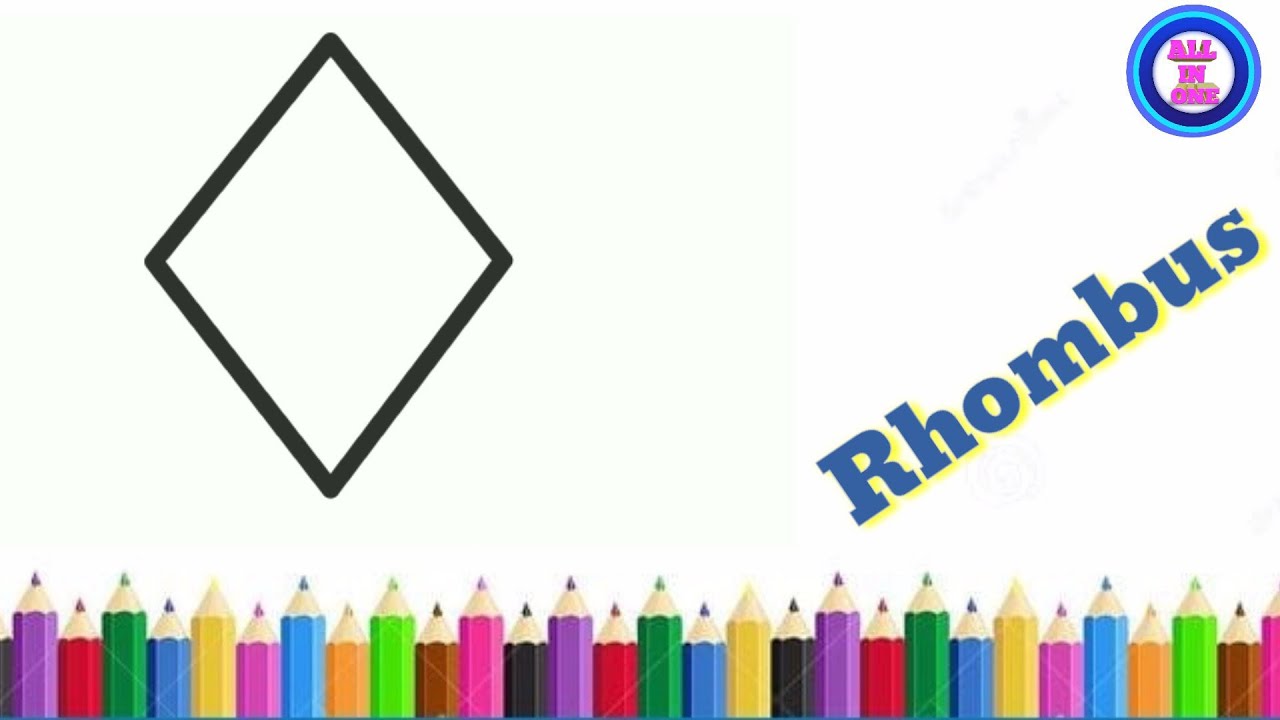 Rhombus Shape||How to draw Rhombus#allinone #geometricalshapes#rhombus# ...