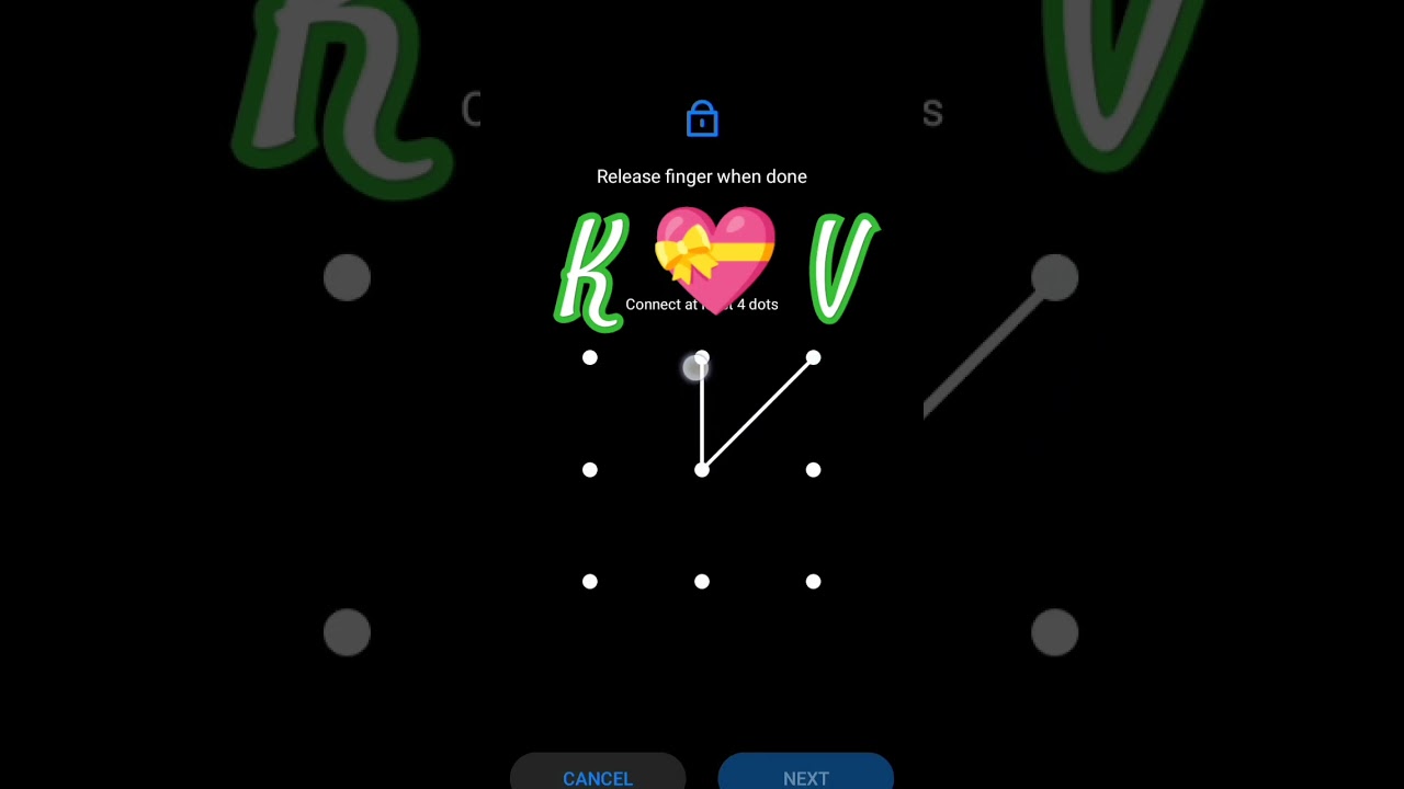 K 💝 V love's pattern kV pattern lock 