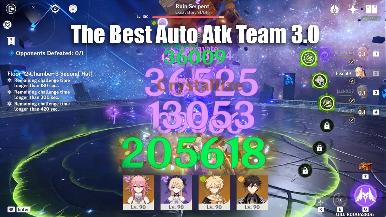 Dendro Traveler C3 Yae Miko Fischl Zhongli Best Auto Atk Team 3.0 - 1