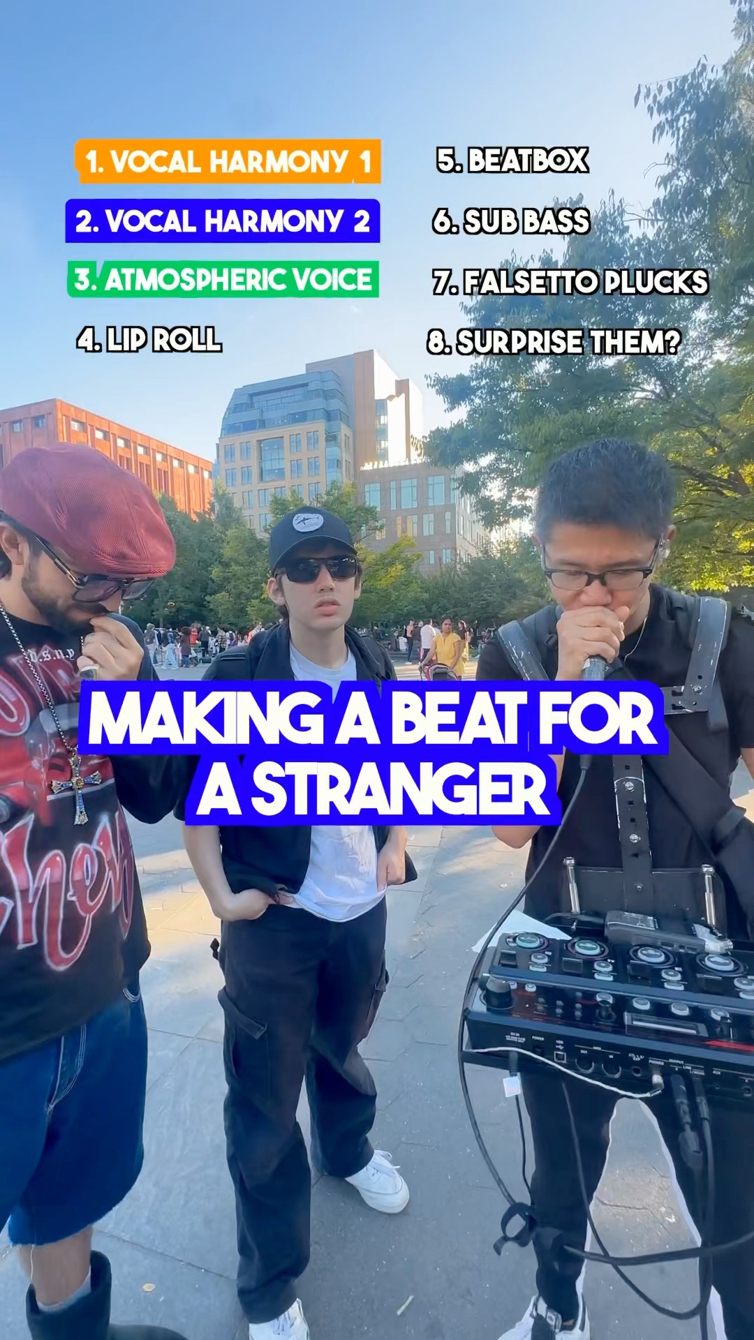 Making a beat for complete strangers, can they guess the song? #beatbox #loopstation