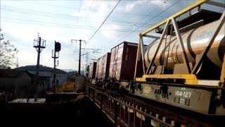 JR貨物 EF210-153号機[岡]+コキ23B　貨物列車8053レ【約1時間遅れ＆アクロレインタンク積載!!】