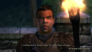 Oblivion joining the thieves guild with Lizard and Elf lady