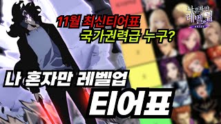 나 혼자만레벨업 11월 최신티어표🔥무소과,신규부터~앤드까지 모두고려한 나혼렙헌터 티어표!! (+쿠폰)