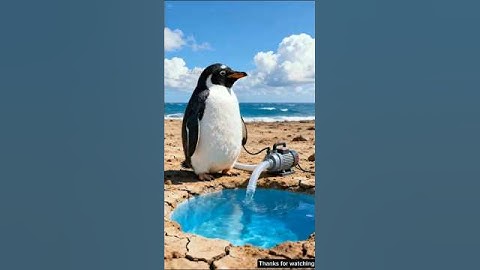 Penguin saved potato plant from drying up by watering it. 😭 #ai #tree #save #penguin