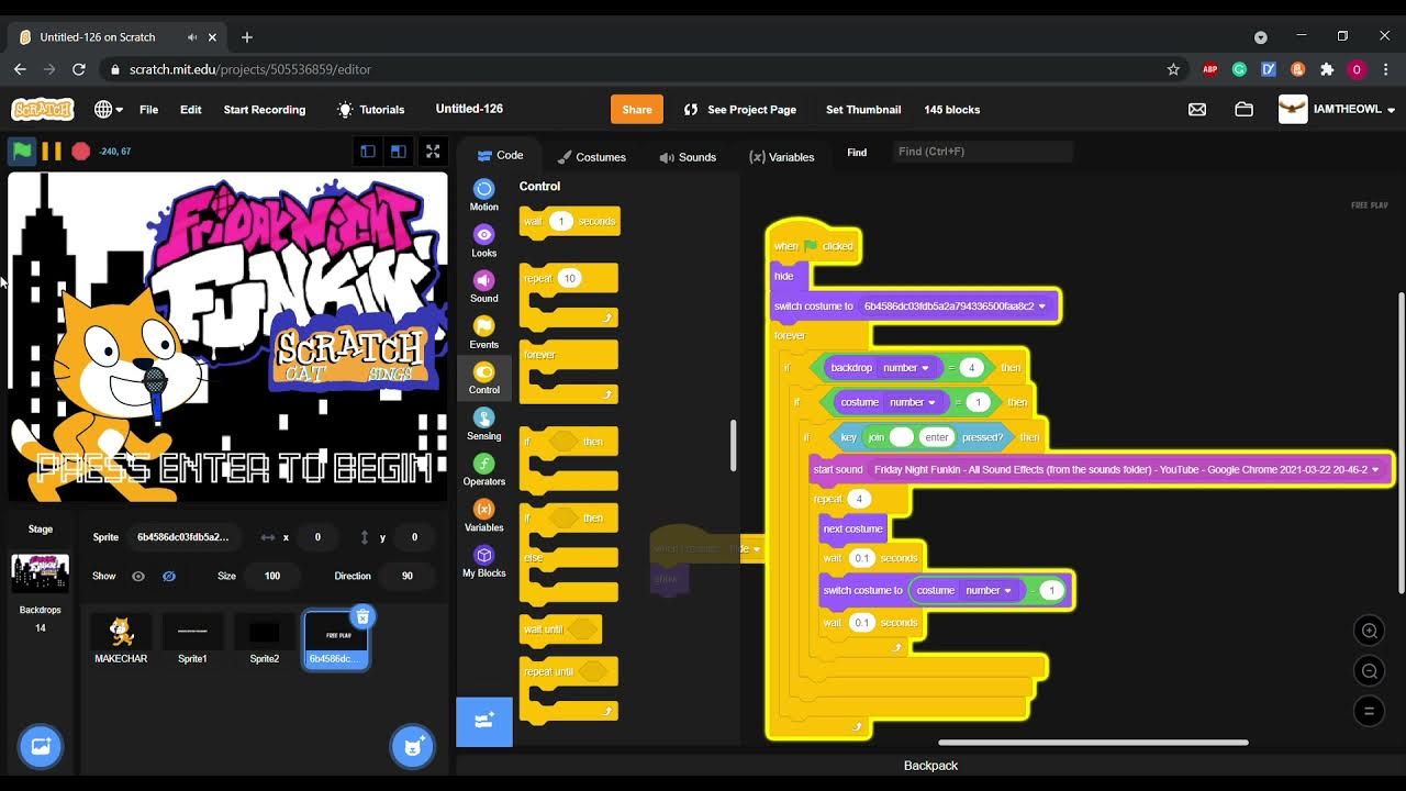 Progress! FNF Scratch Cat Scratch Game YouTube