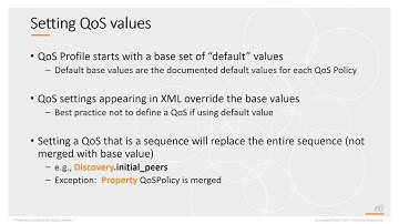 RTI Academy - XML and Quality of Service - 2 Defining QoS Profiles in XML