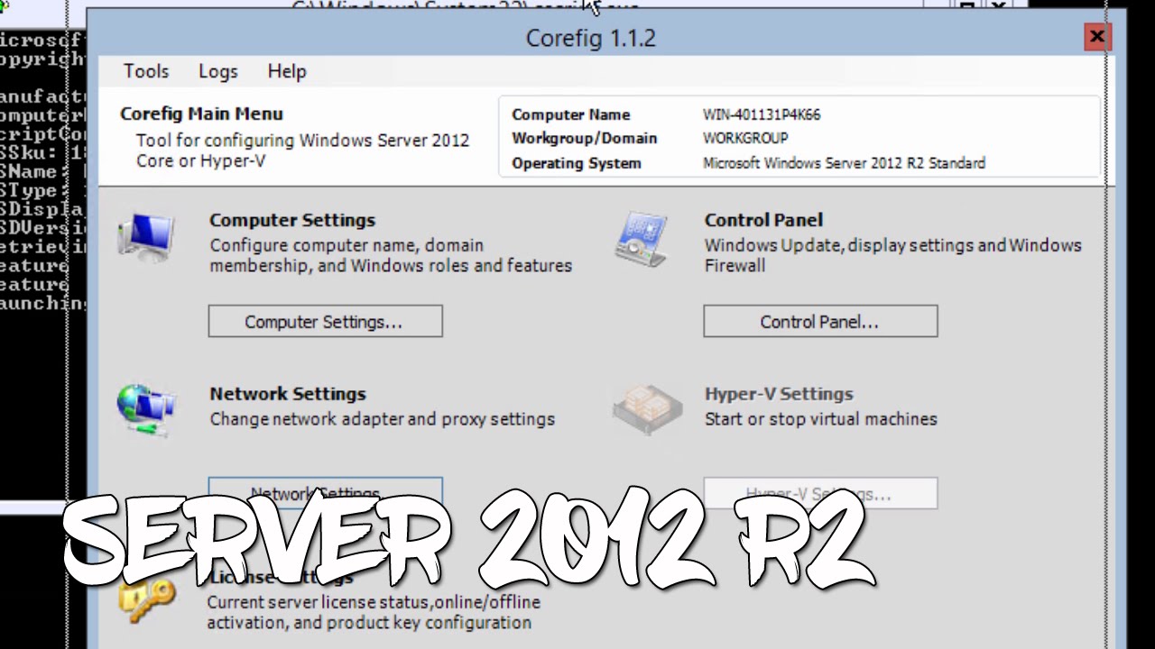 corefig hyper-v 2012 r2
