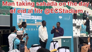 Man taking Sahada on the day of Eid Al Fitr 2024. @ Education City Stadium