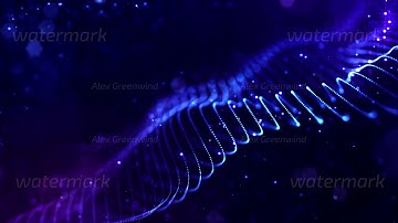4k looped sci-fi particle background with bokeh and light effects. Glow blue particles form lines