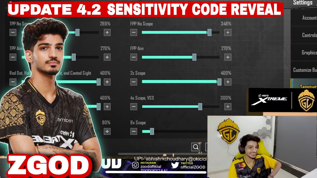 ZGOD NEW SENSITIVITY SETTINGS | ZGOD sensitivity and control code 4.2 UPDATE | zgod sensitivity 