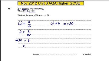 AQA Unit 3 Maths Higher GCSE - November 2012 Q15
