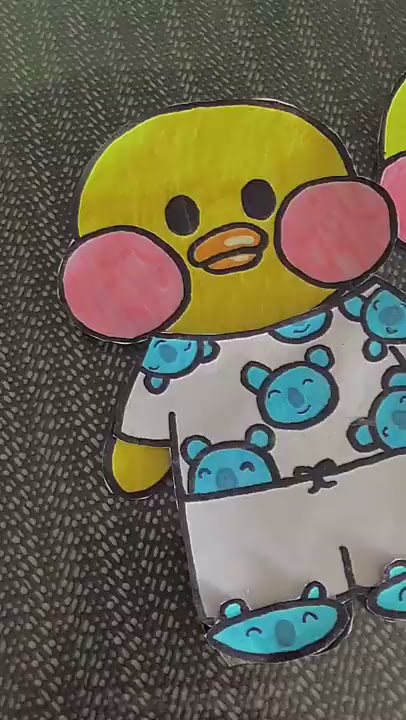 Paper duck TikTok trend: How to draw a Lalafan - simple Gambar