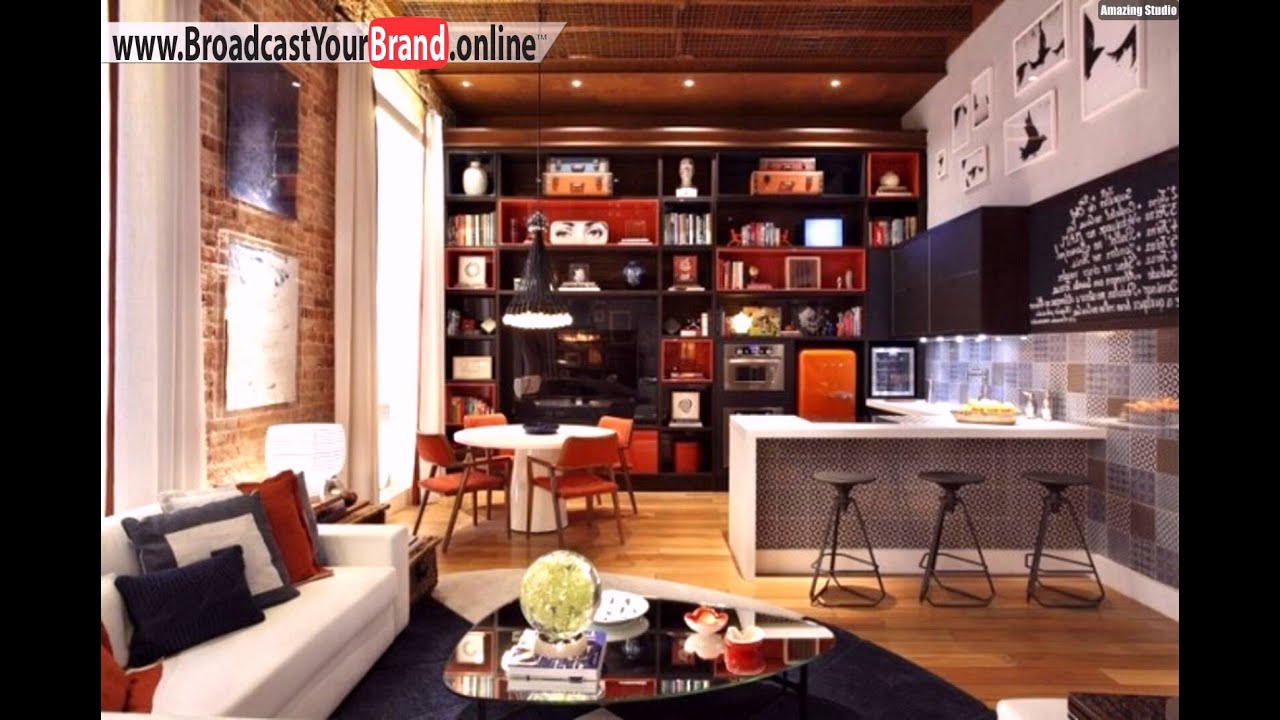 Wohnzimmer küche zusammen wohnwand junggesellenwohnung orange ... Wohnwand roller 2014