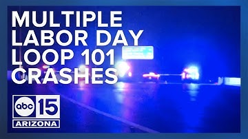 Multiple crashes cause closures of Loop 101 on Labor Day morning