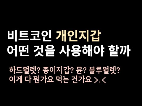   비트코인 개인지갑 어떤 것을 써야 하나