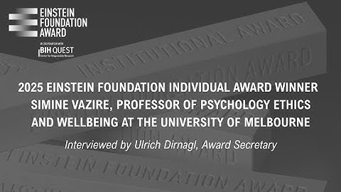 Einstein Foundation Individual Award Winner 2025: Simine Vazire — Transforming Psychological Science