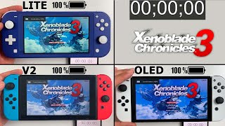 Battery Life of Xenoblade Chronicles 3 on Nintendo Switch LITE, V2 and OLED