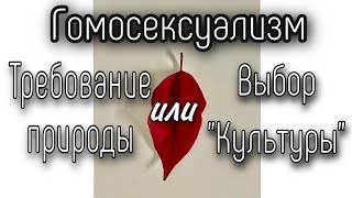 Гомосексуализм - требование природы или свободный выбор человека?