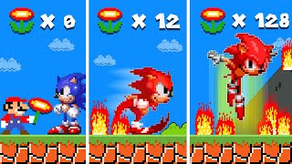 Mario Wonder but Fire Flower makes Sonic BURN Everything | Game Animation