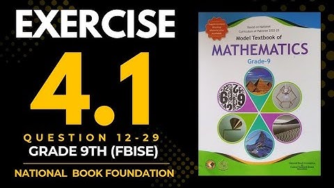 Exercise 4.1(Question 12-29)- 9th  Math |FBISE|NATIONAL BOOK FOUNDATION|math by kanwal maths academy