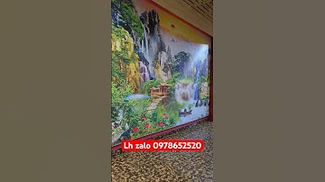 Hoàn thiện tranh dán tường 3D sơn thuỷ hữu tình rất đẹp