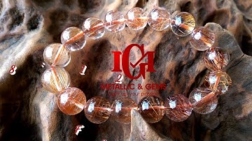 Vòng thạch anh tóc đỏ trong vắt cực nhiều ánh titan lung linh