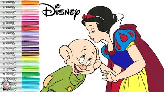 Disney Princess Snow White and the Seven Dwarfs Dopey and Grumpy Coloring Book Page Disney Princess Snow White and the Seven Dwarfs Dopey and Grumpy Coloring Book Page
