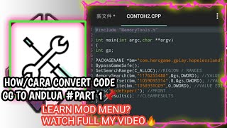 🔵FULL LEARN CONVERT CODE GAME GUARDIAN INTO ANDLUA MOD MENU!!WATCH FULL VIDEO #PART 1