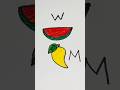 Easy Watermelon & Mango Drawing 🍉🥭 | Simple Fruit Art Short