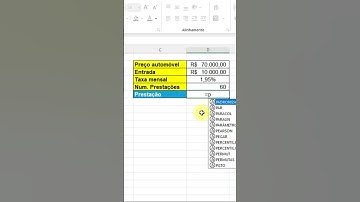 Fórmula para calcular a prestação de financiamento de veículos no Excel #excel #exceltips