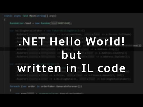 Hello World in .NET written using IL code