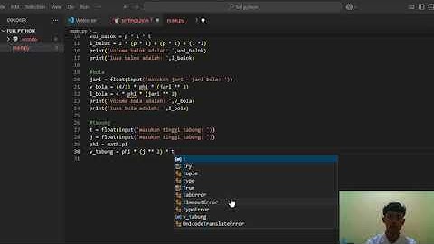 code python operasi bangun ruang