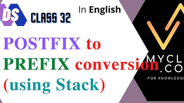DS 32---    POSTFIX to PREFIX conversion using STACK with Example(ENGLISH)