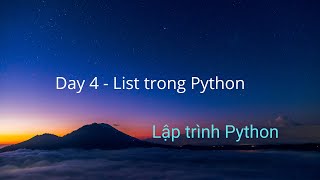 Day 4 - List trong Python