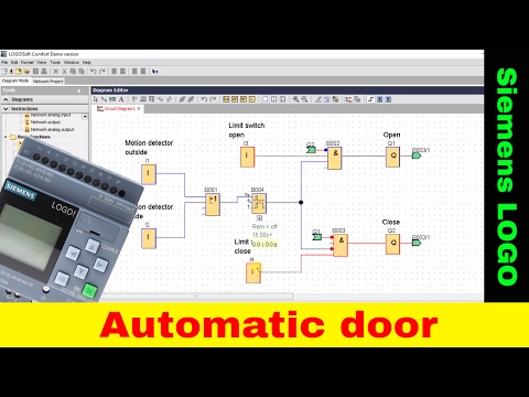 Automatic door - Siemens Logo tutorial. LAD, FBD, PLC tutorial.