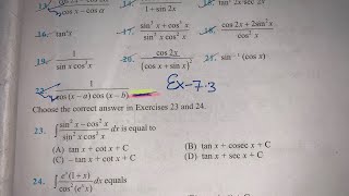 EX 7.3 Q14TO Q24SOLUTIONS OF INTEGRALS NCERT CHAPTER 7 CLASS 12th(PART2)