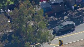 Crews clean up homeless encampments in Brentwood