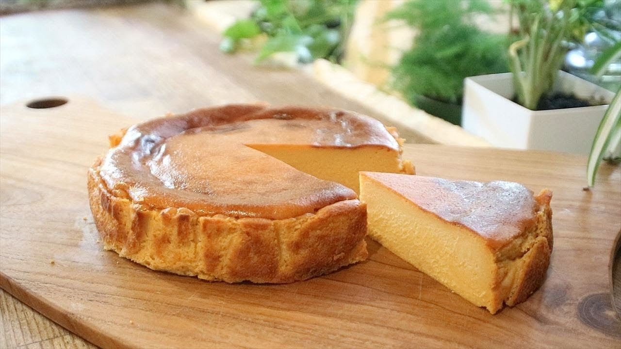 キャラメルバスクチーズケーキの作り方 簡単本格キャラメルバスチー Caramel Basque Burnt Cheesecake Recipe Coris Cooking Youtube