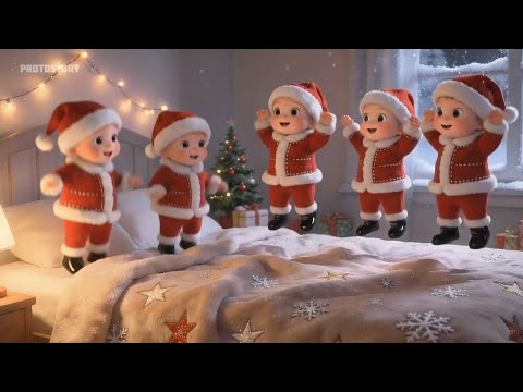 Five Little Santa Jumping on the Bed | Nursery Rhyme for Kids | Count 1 ...