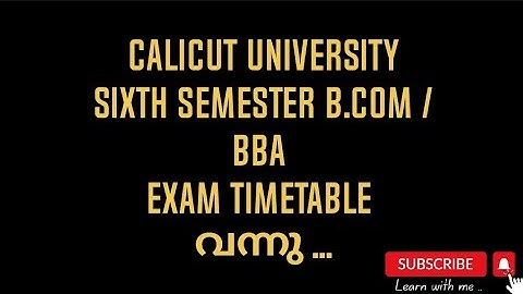 sixth semester b.com/BBA exam timetable 2024april