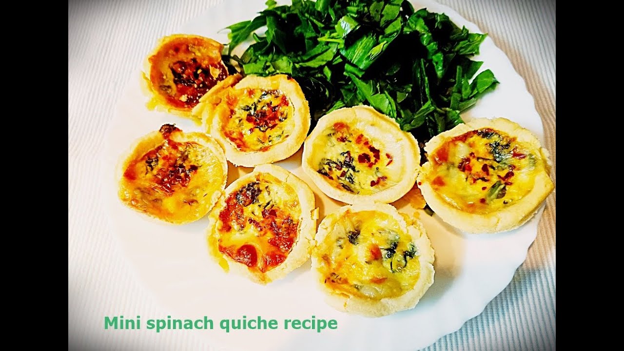 Spinach and cheese mini quiche by Indrani