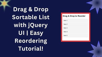 Drag & Drop Sortable List with jQuery UI | Easy List Reordering Tutorial! 🚀