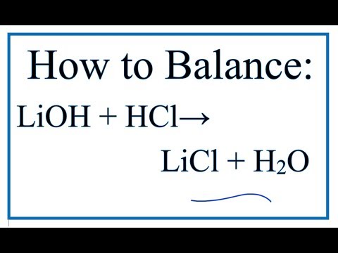 lioh acid lithium hydroxide h2o hydrochloric hcl licl balance