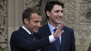Sommet G7 : Macron et Trudeau affichent leur unité
