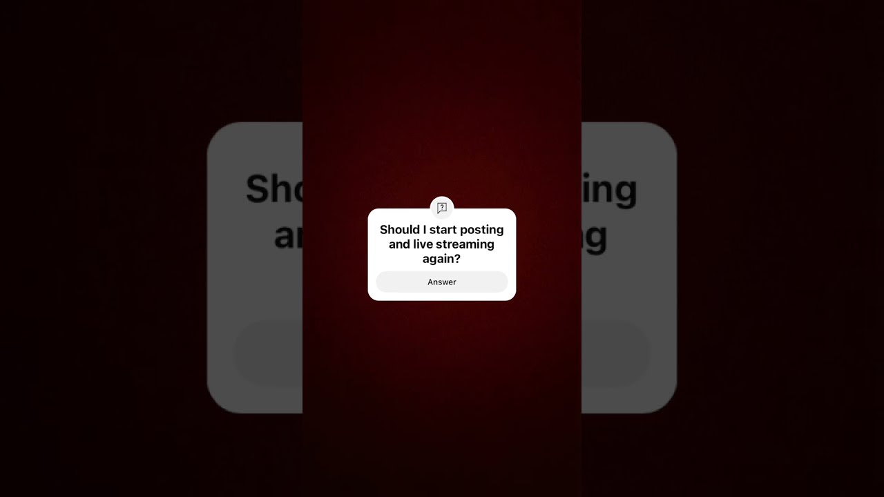 Should I Start Posting Again And Live Streaming Answer In The Comments Shorts