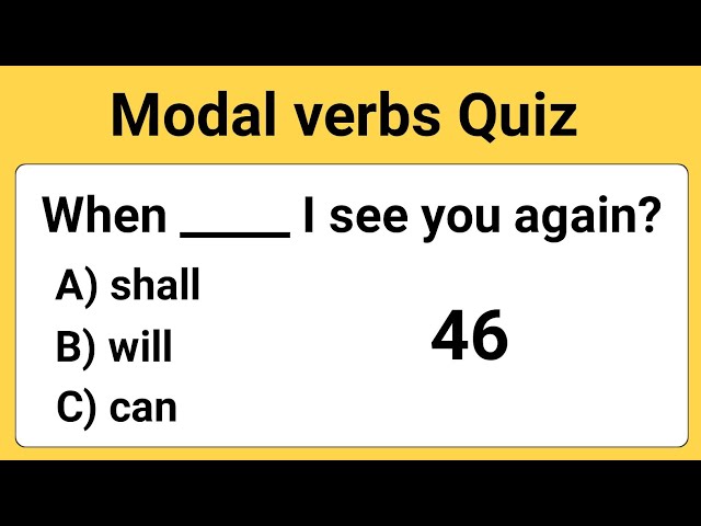 Modal Verbs Quiz। Grammar Quiz।10 English Quiz class=