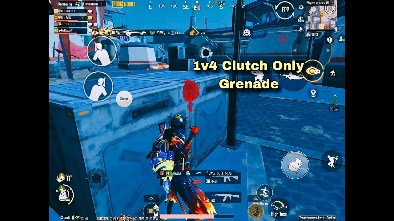 1v3 Clutch Only Grenade PUBG MOBILE