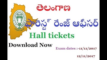 TSPSC FOREST RANGE OFFICER Hall tickets  By SRINIVAS Mech