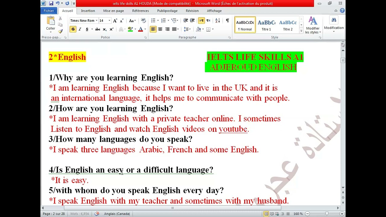 امتحان أيلتس لفيزا الزواج.. IELTS LIFE SKILLS  A1 #ukspousevisa فيديو رقم 2